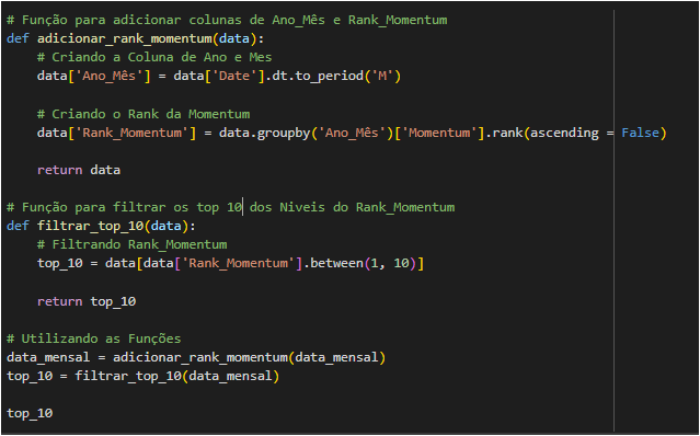 Código do Factor Investing – Momentum em Python 1 c1