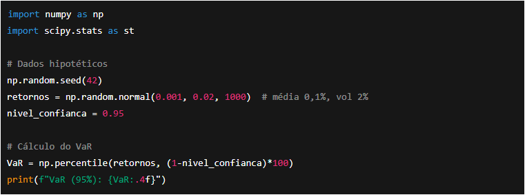 Codigo-Python Gestão de Risco Sistêmica e Quantitativa no Brasil: como os Quants Transformam a Análise Moderna